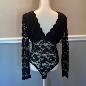 Ambiance black lace bodysuit